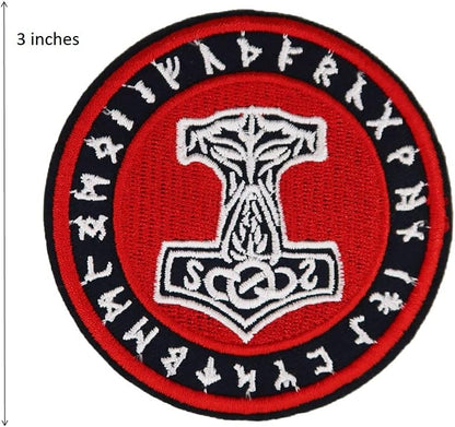 Norse Viking Compass Rune Patch - Iron On Embroidered Veteran Patches