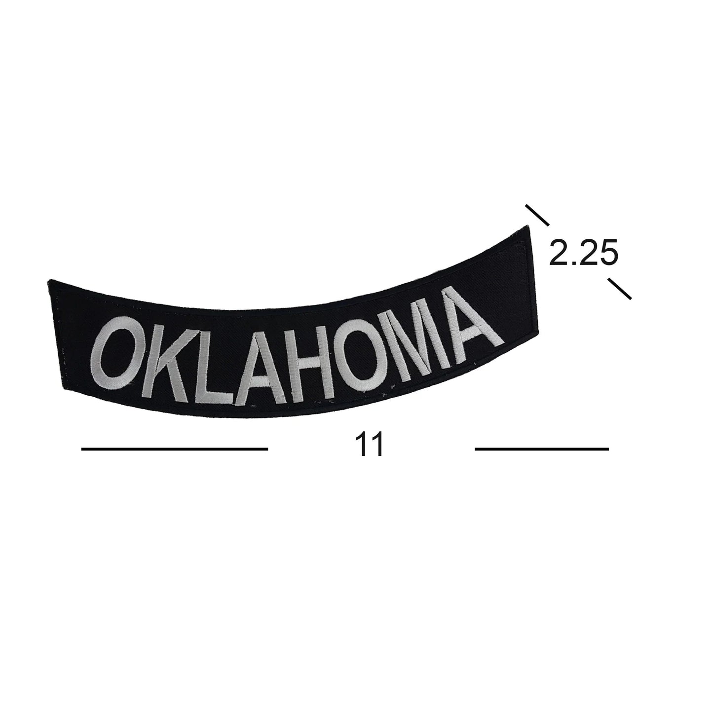 Oklahoma Rocker Patch - Embroidered Biker Patch for Vest Veteran Patches