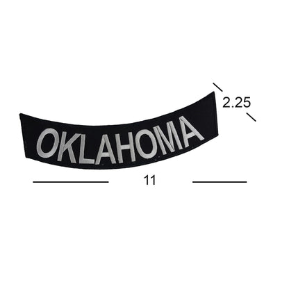 Oklahoma Rocker Patch - Embroidered Biker Patch for Vest Veteran Patches