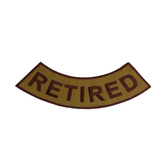 Retired Rocker Patch - Embroidered Biker Patch for Vest Veteran Patches