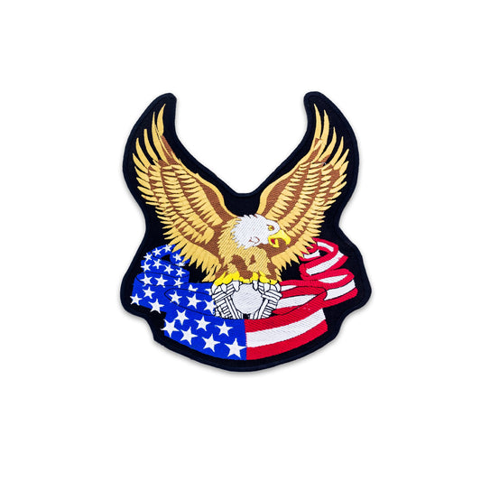 Screaming Eagle US Flag Banner Center Patch - Motorcycle Biker Patch Veteran Patches