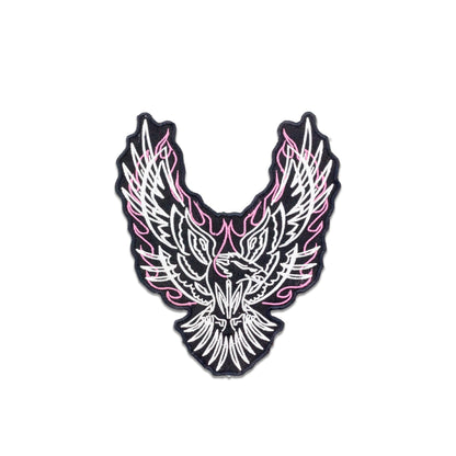 Unique Flamed Eagle Vest Patch Round Center Patch - Motorcycle Biker Patch Veteran Patches
