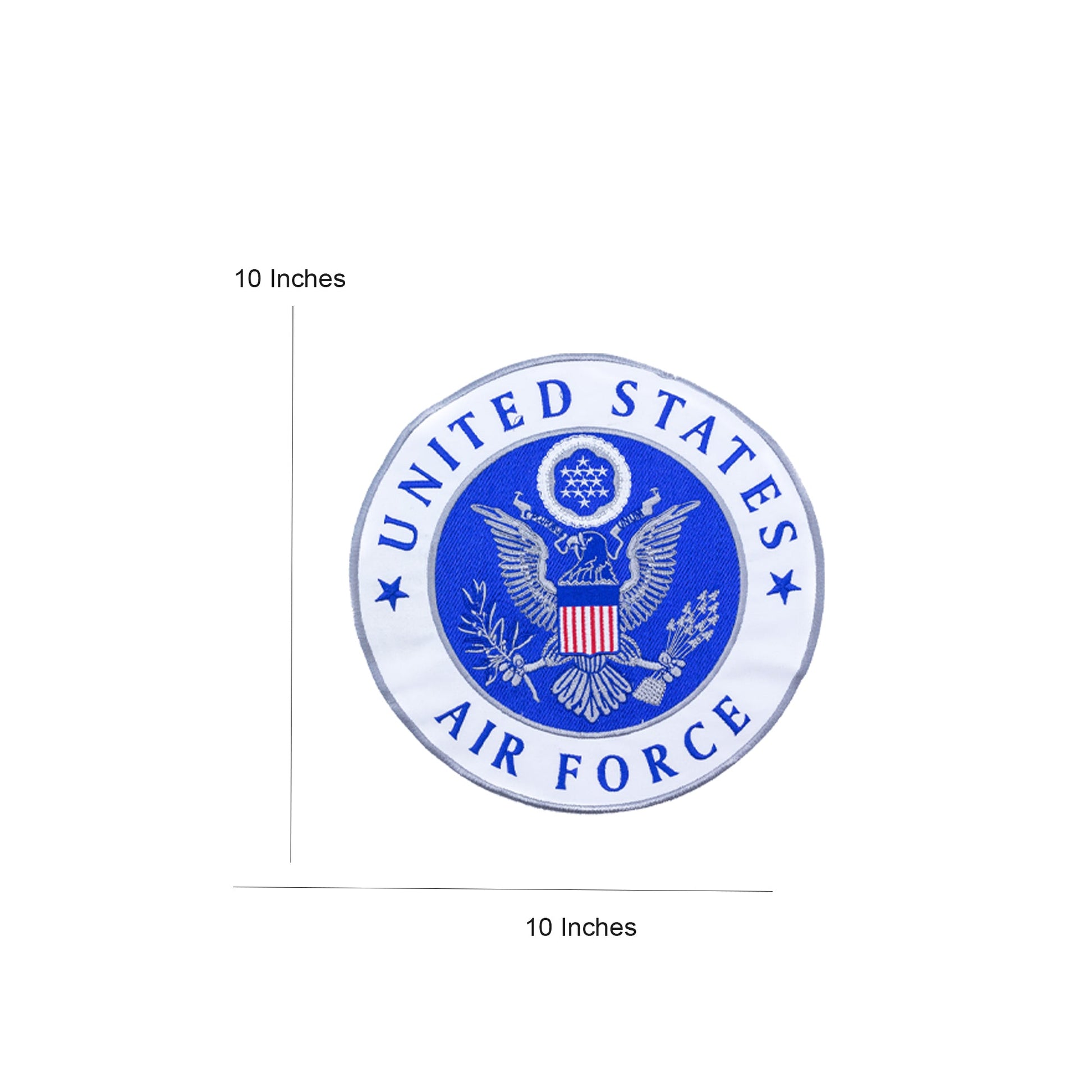 United states Air Force Blue on White Round Military Center Patch - Veteran Biker Patch Veteran Patches