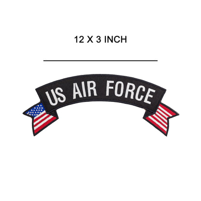 U.S Air Force Flag Banner Military Rocker Patch - Veteran Biker Patch Veteran Patches