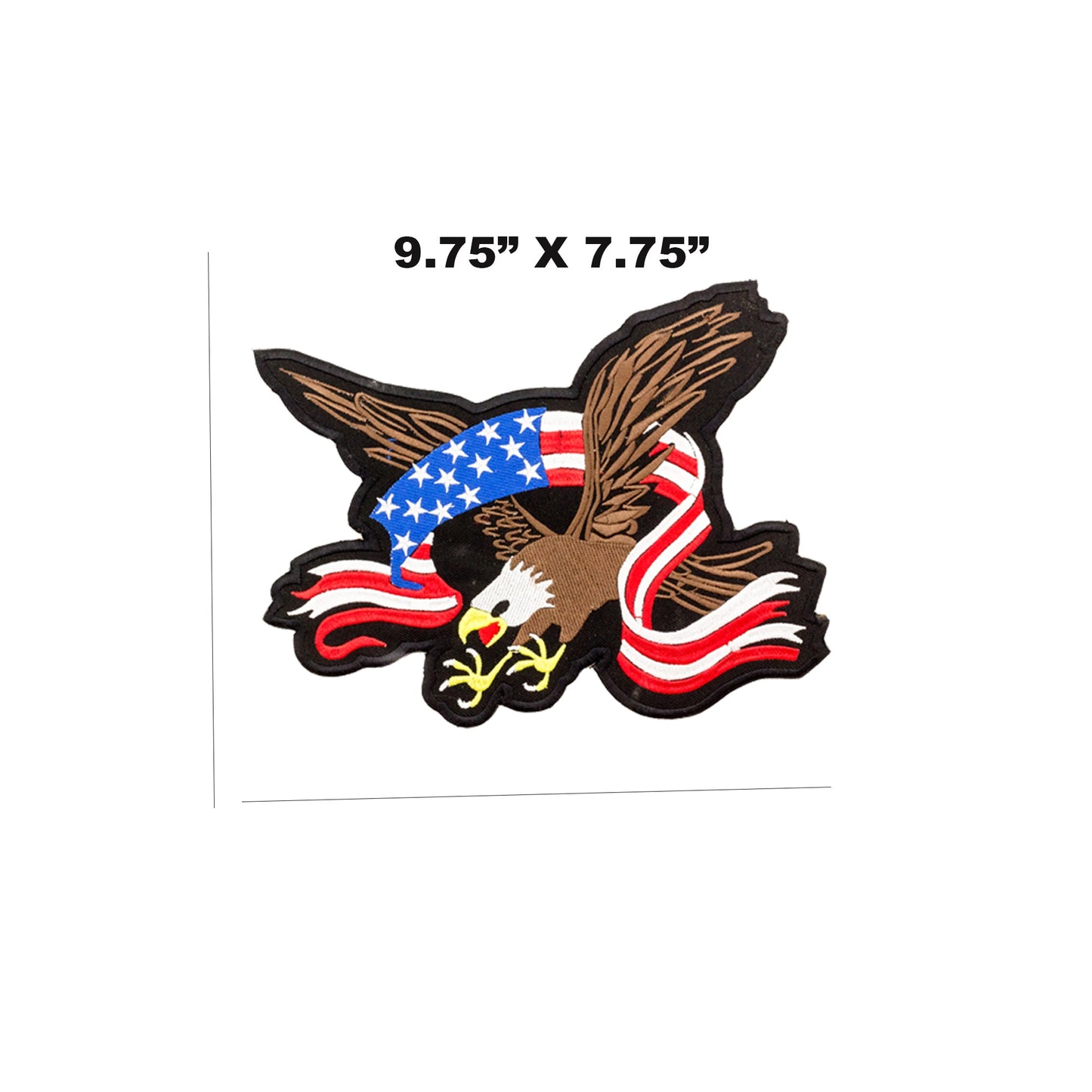 US Flag Banner Screaming Eagle Center Patch - Motorcycle Biker Patch Veteran Patches