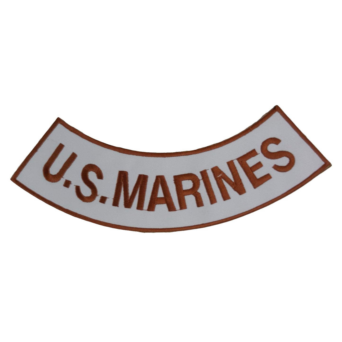 U.S. Marines Copper on White Military Rocker Patch - Veteran Biker Patch Veteran Patches