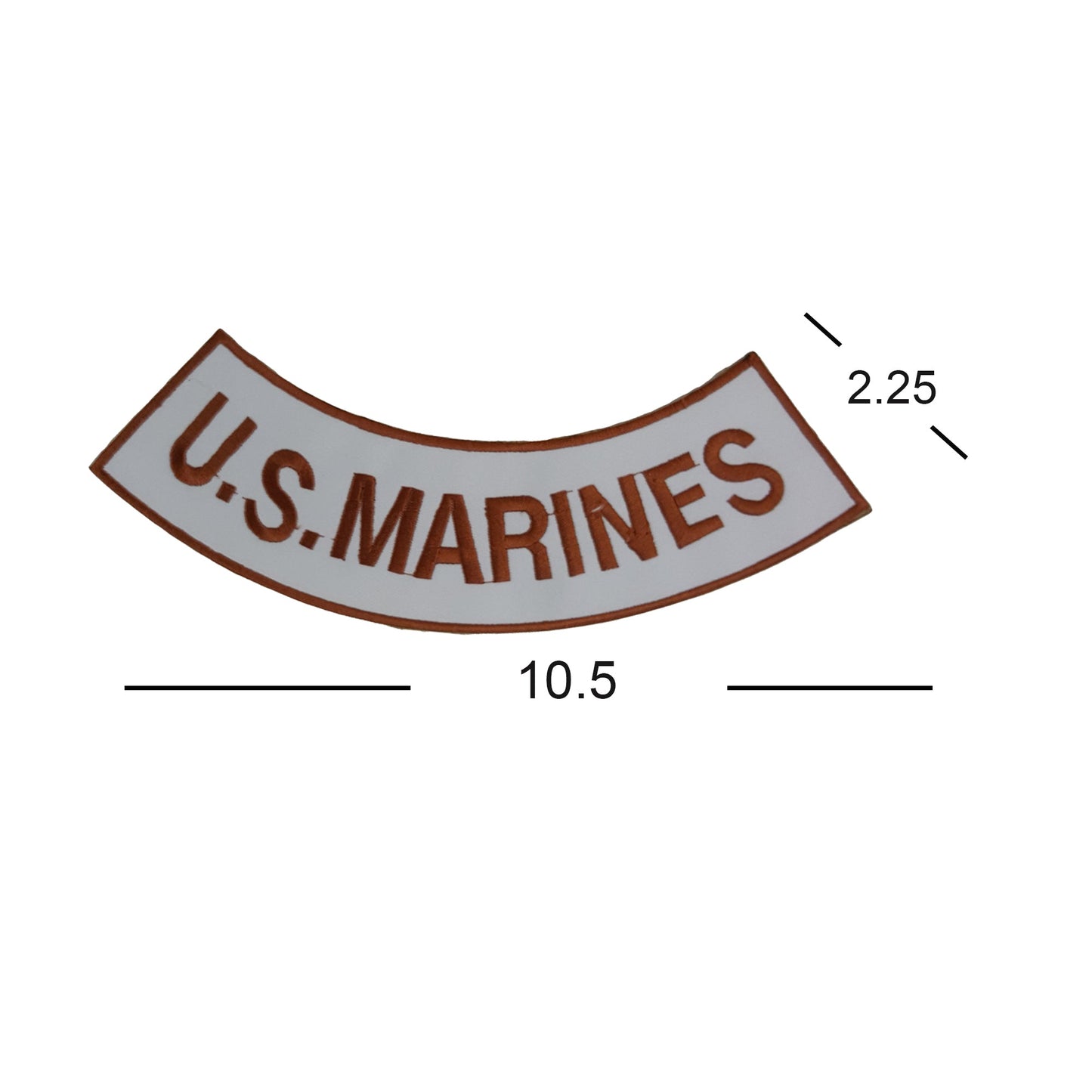 U.S. Marines Copper on White Military Rocker Patch - Veteran Biker Patch Veteran Patches