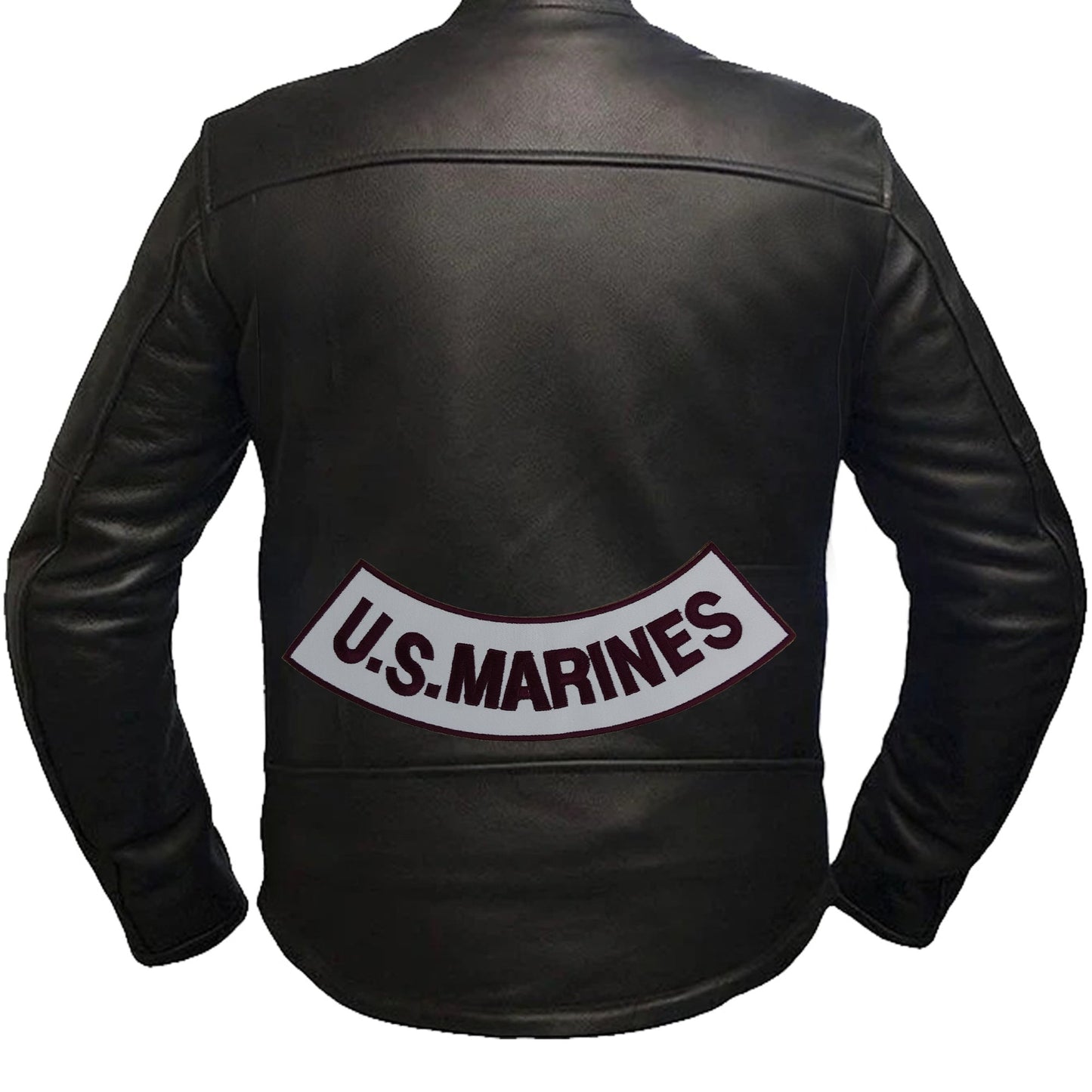 US Marines Plum on White Military Rocker Patch - Veteran Biker Patch Veteran Patches