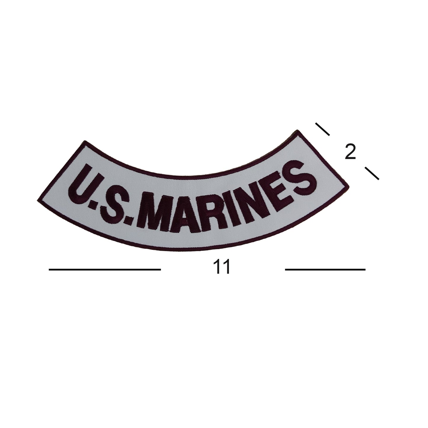 US Marines Plum on White Military Rocker Patch - Veteran Biker Patch Veteran Patches