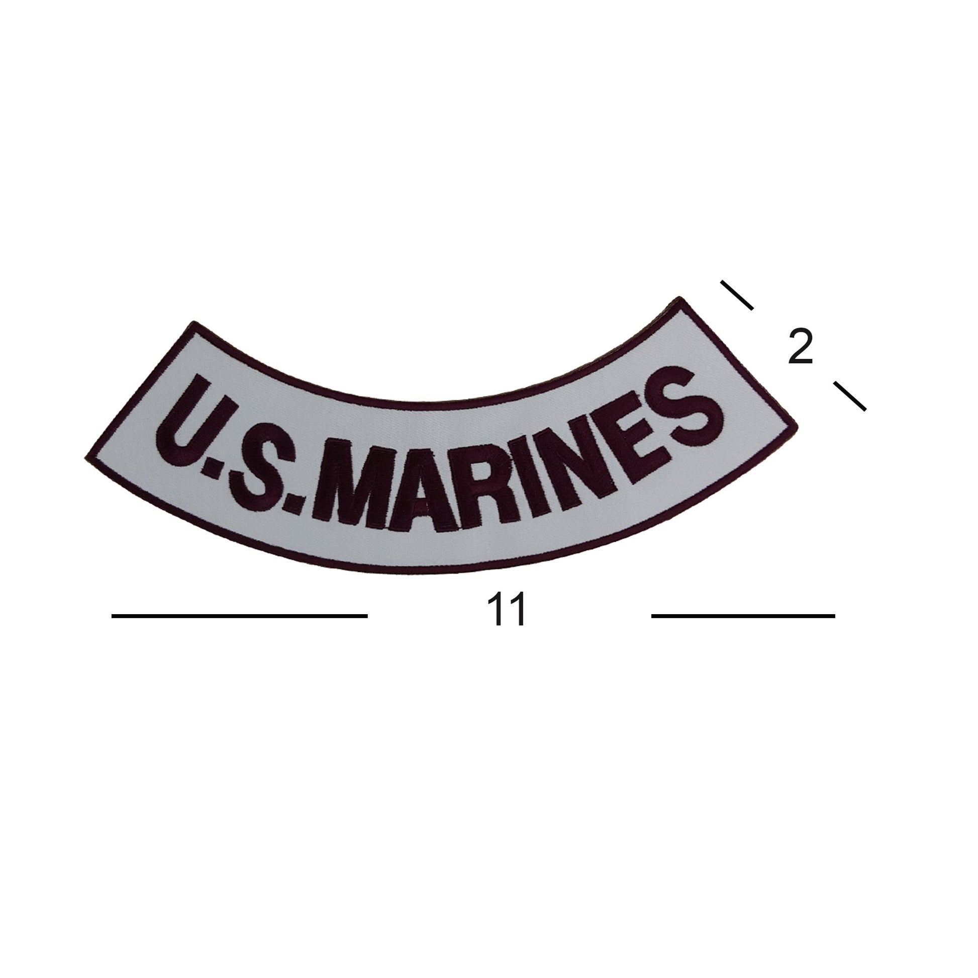 US Marines Plum on White Military Rocker Patch - Veteran Biker Patch Veteran Patches