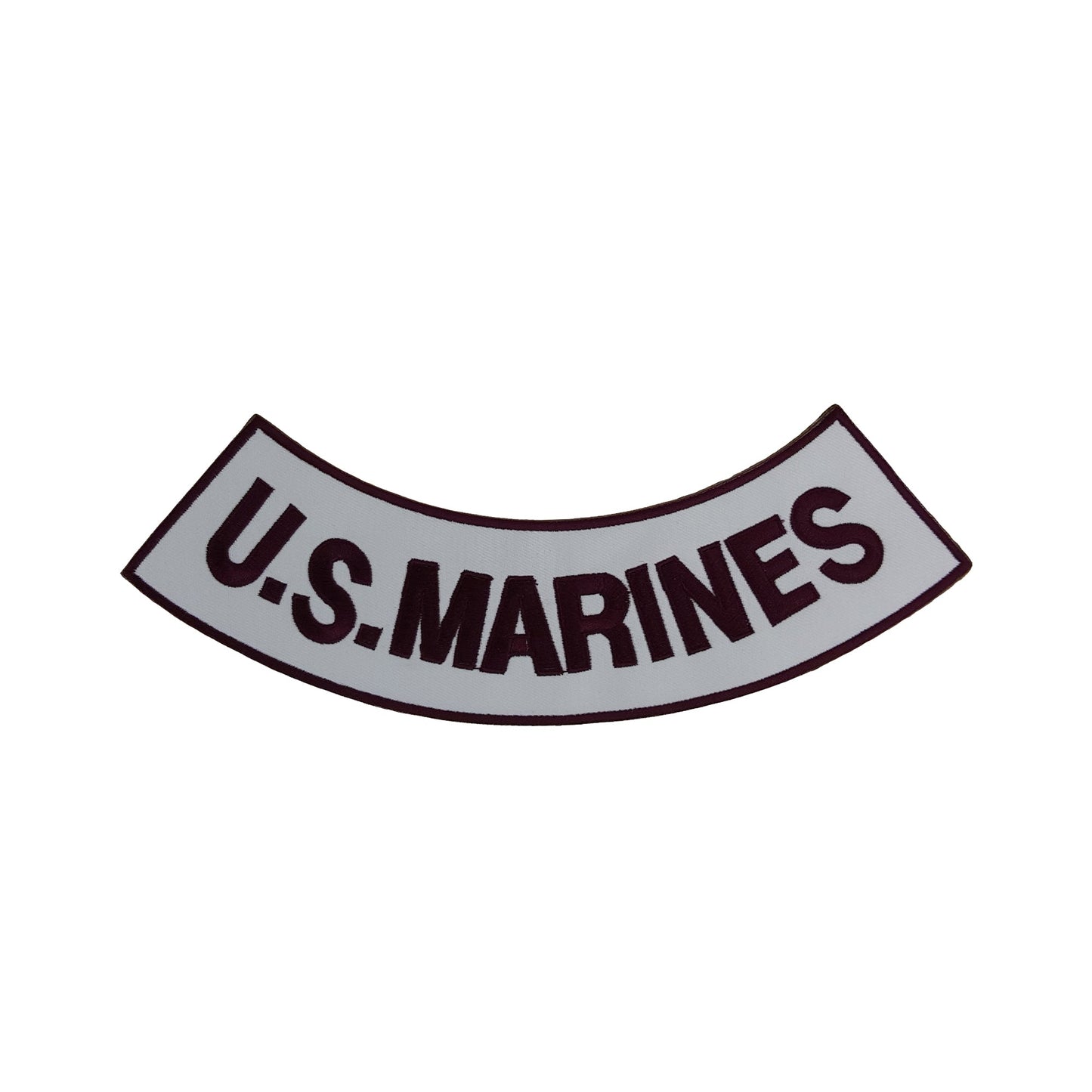 US Marines Plum on White Military Rocker Patch - Veteran Biker Patch Veteran Patches