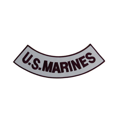 US Marines Plum on White Military Rocker Patch - Veteran Biker Patch Veteran Patches