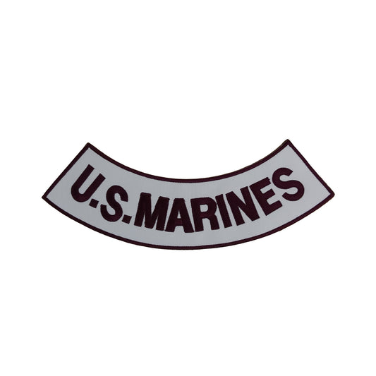 US Marines Plum on White Military Rocker Patch - Veteran Biker Patch Veteran Patches
