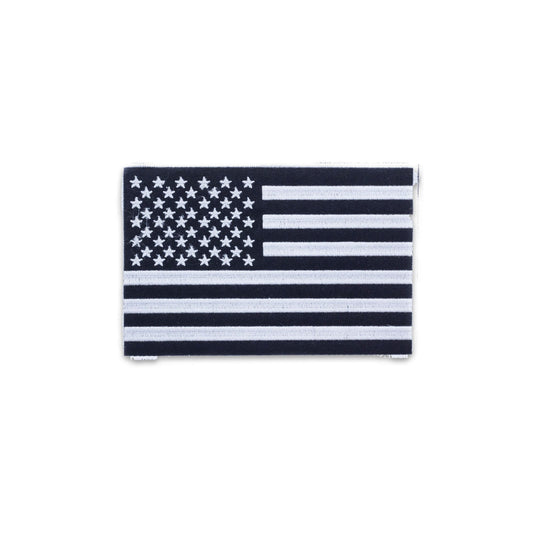 USA Flag Black on White Center Patch - Motorcycle Biker Patch Veteran Patches