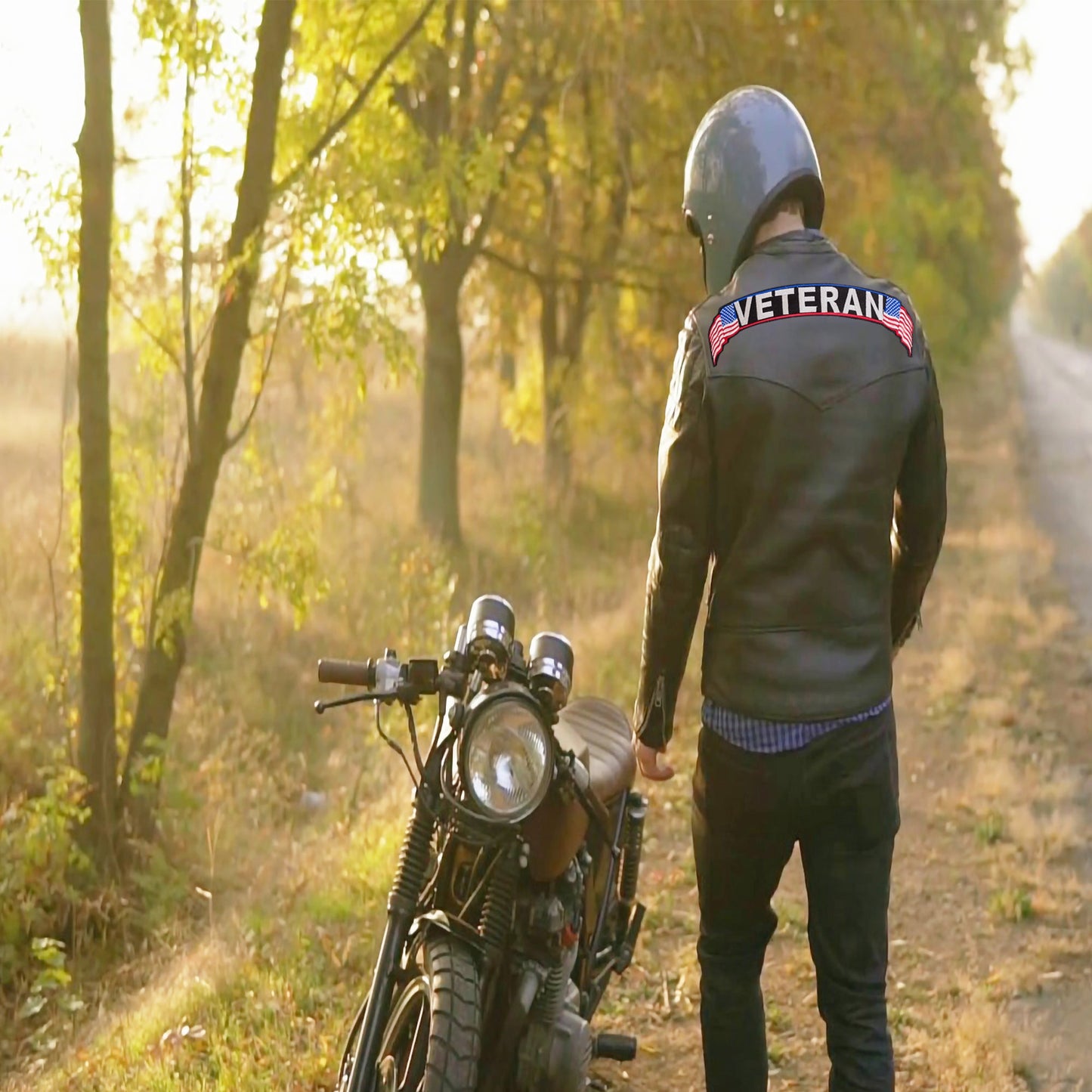 Veteran US Flag Military Rocker Patch - Veteran Biker Patch Veteran Patches