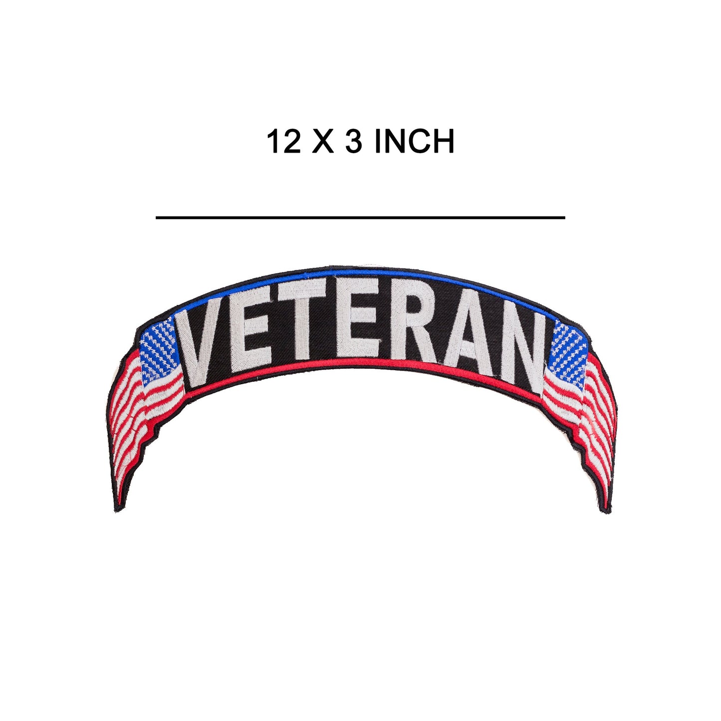 Veteran US Flag Military Rocker Patch - Veteran Biker Patch Veteran Patches