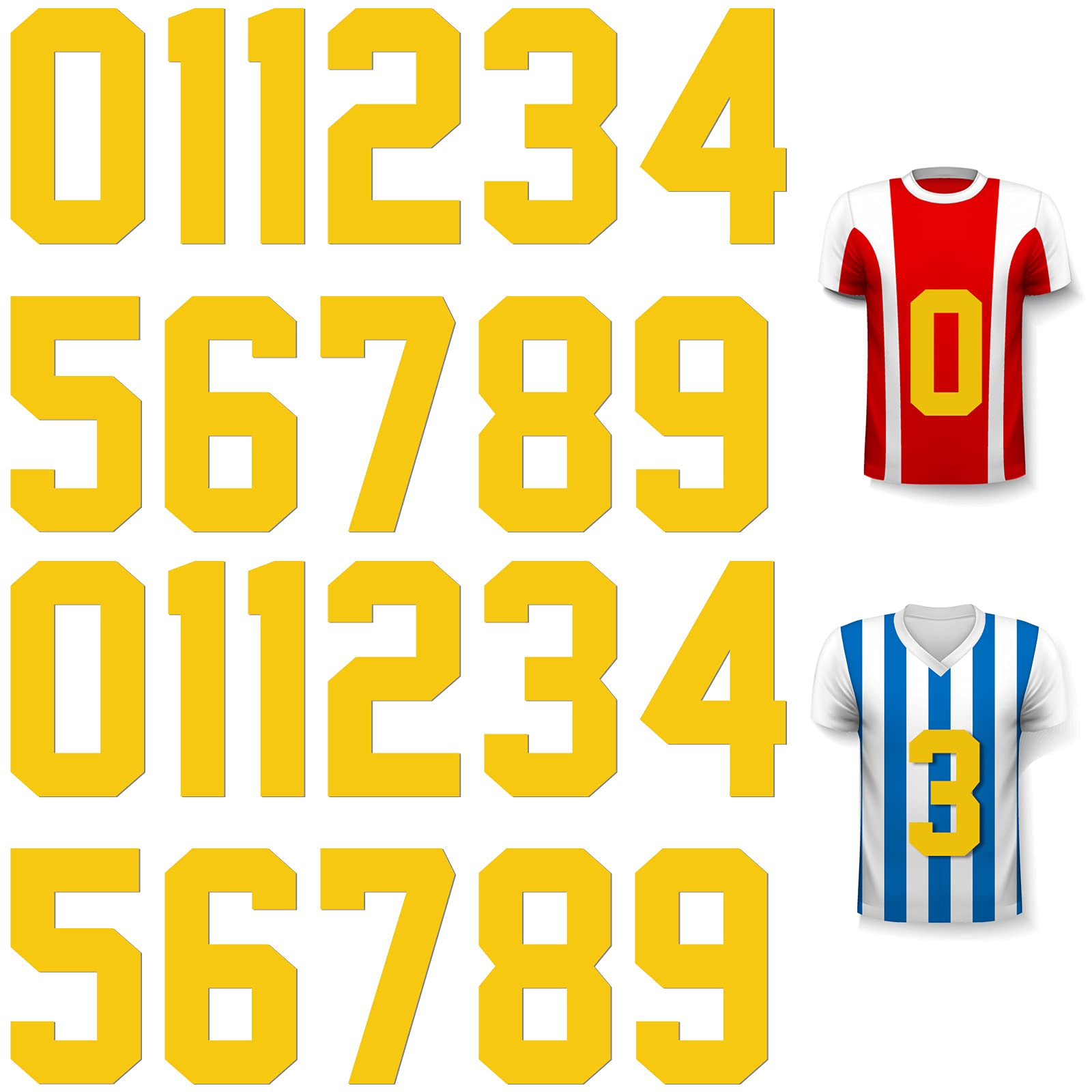 Zonon 22 Pcs Iron On Numbers 0 - 9 - Black White 8" Veteran Patches