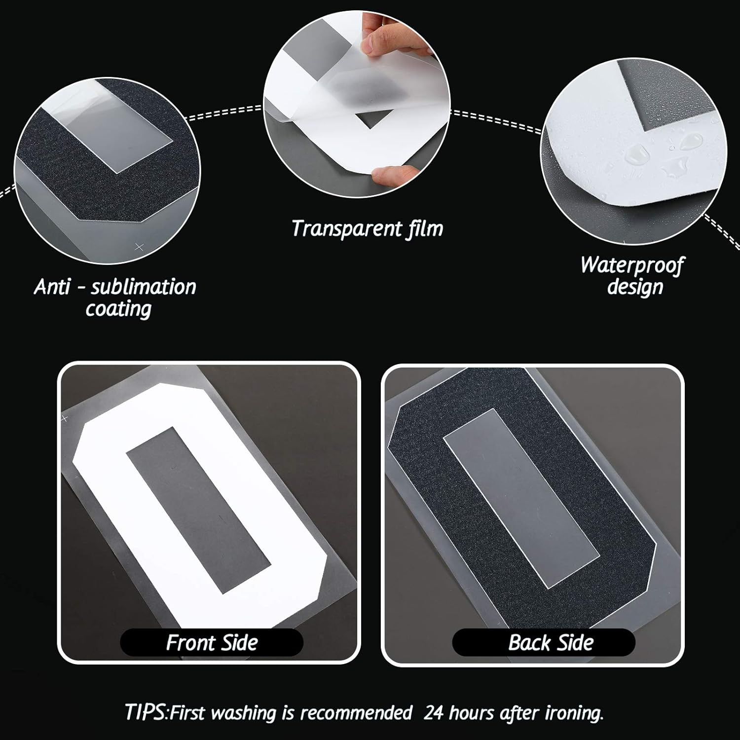 Zonon 22 Pcs Iron On Numbers 0 - 9 - Black White 8" Veteran Patches