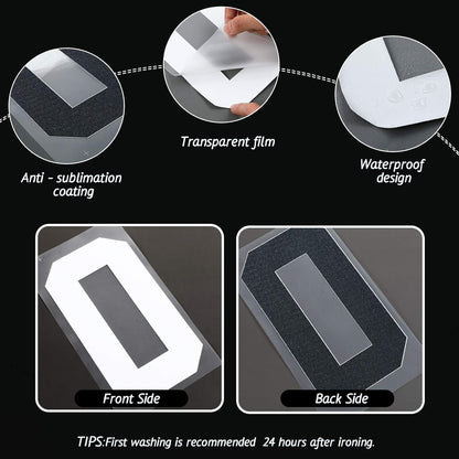 Zonon 22 Pcs Iron On Numbers 0 - 9 - Black White 8" Veteran Patches