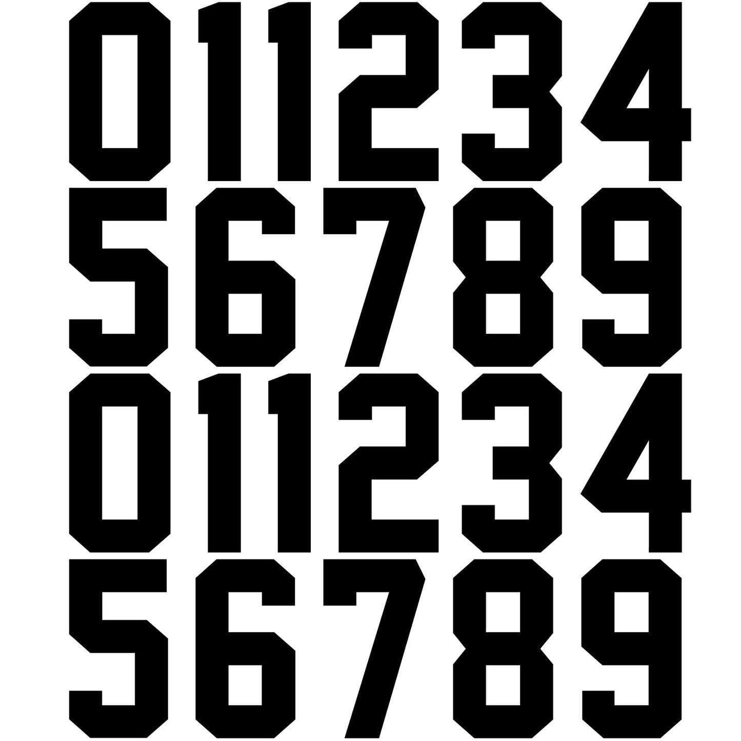 Zonon 22 Pcs Iron On Numbers 0 - 9 - Black White 8" Veteran Patches