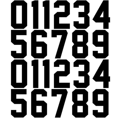 Zonon 22 Pcs Iron On Numbers 0 - 9 - Black White 8" Veteran Patches