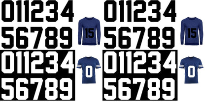 Zonon 22 Pcs Iron On Numbers 0 - 9 - Black White 8" Veteran Patches