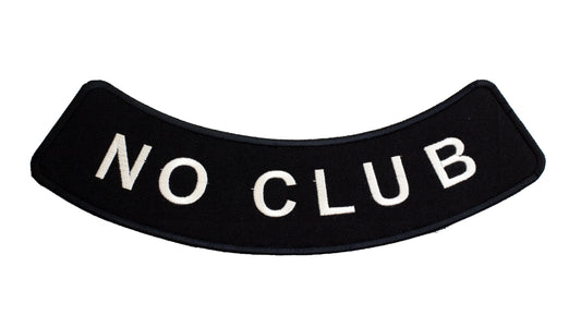 No Club Round Border Rocker Patch - Embroidered Biker Patch for Vest