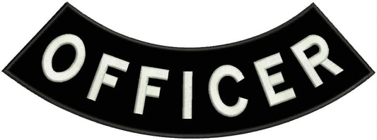 Officer Round Border Rocker Patch - Embroidered Biker Patch for Vest