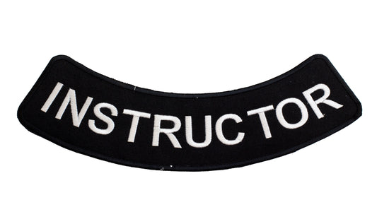 Instructor Round Border Rocker Patch - Embroidered Biker Patch for Vest