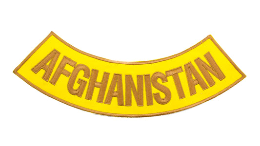 Afghanistan Gold Military Rocker Patch - Veteran Biker Patch