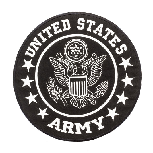 United State Army Black Round Military Center Patch - Veteran Biker Patch