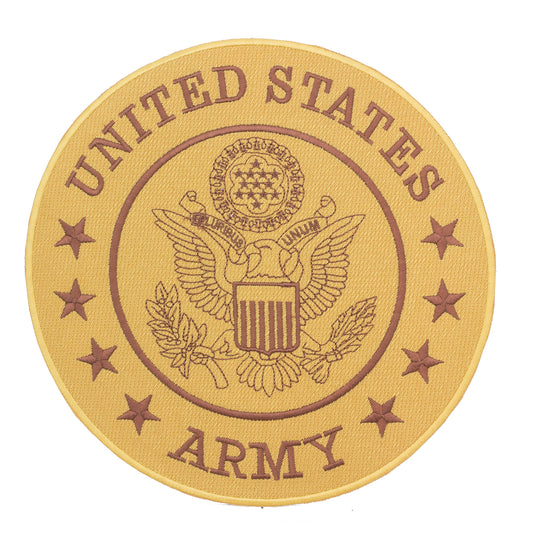United State Army Brown Round Military Center Patch - Veteran Biker Patch