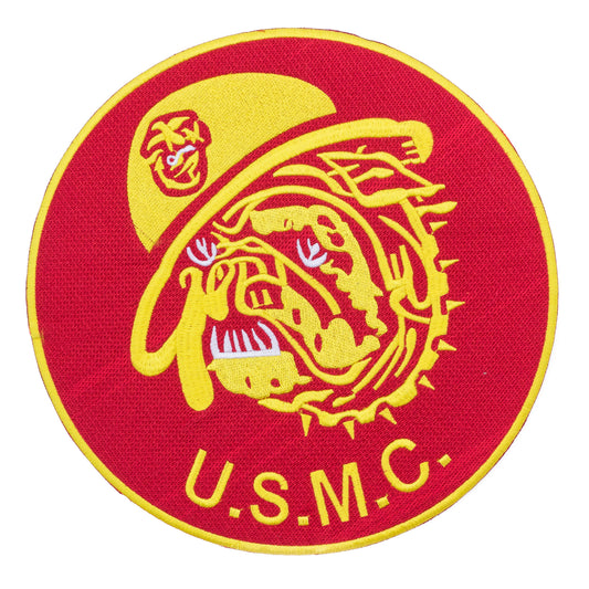 U.S.M.C Devil Dog Yellow Round Center Patch - Motorcycle Biker Patch