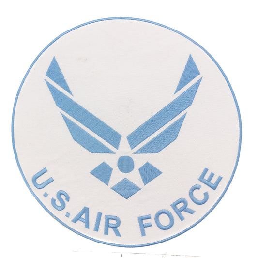 USAF Light Blue Round Back Patch for Biker Vest - Elevate your style with this iconic Air Force-inspired patch.