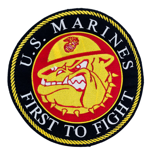 US Marines First to Fight Round Military Center Patch - Veteran Biker Patch