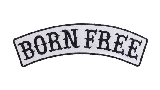Born Free Rocker Patch - Embroidered Biker Patch for Vest