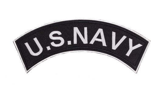 US Navy Thin White Border Military Rocker Patch - Veteran Biker Patch
