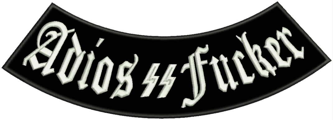 ADIOS SS Rocker Patch - Embroidered Biker Patch for Vest Veteran Patches