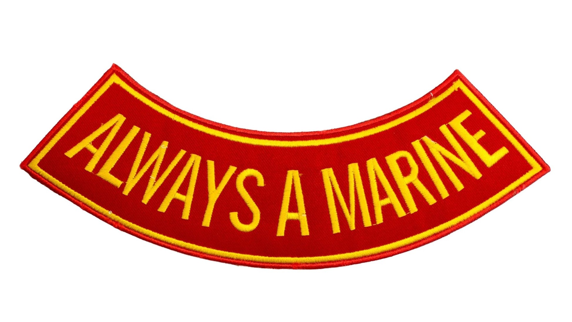 Always A Marine Yellow Border Military Rocker Patch - Veteran Biker Patch Veteran Patches