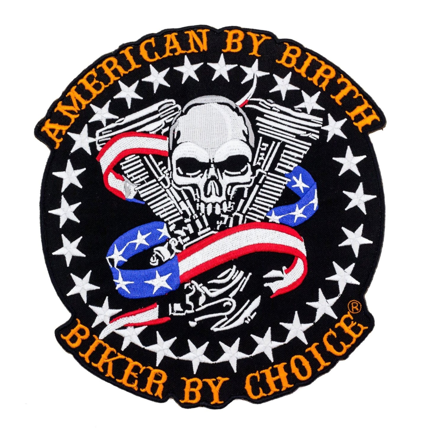 American by Birth Biker by Choice Center Patch - Motorcycle Biker Patch Veteran Patches