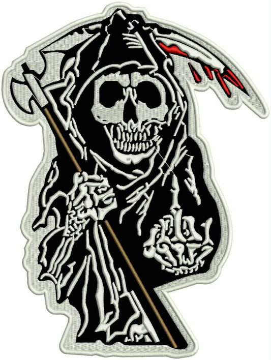 Anarcy Reaper Round Center Patch - Motorcycle Biker Patch Veteran Patches