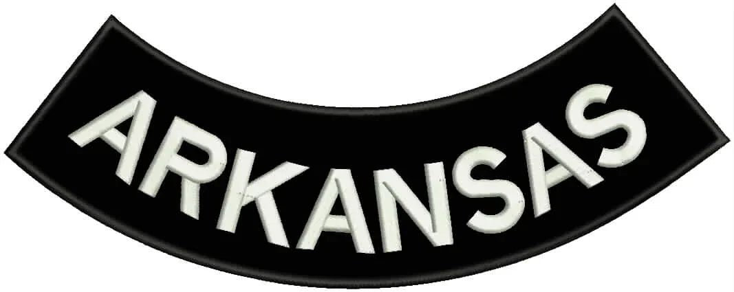 Arkansas Rocker Patch - Embroidered Biker Patch for Vest Veteran Patches