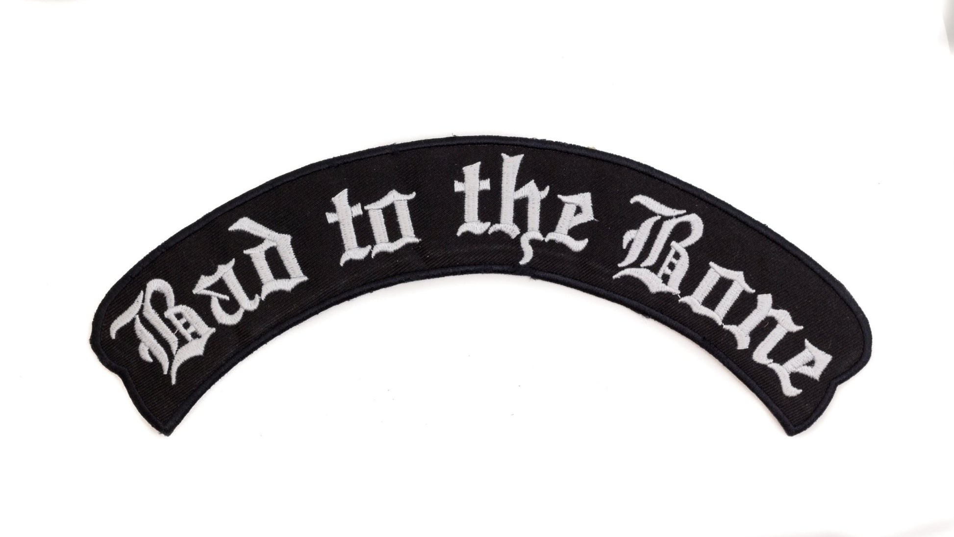 Bad to the Bone Bold Rocker Patch - Embroidered Biker Patch for Vest Veteran Patches