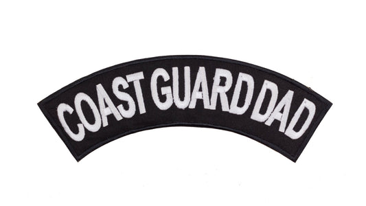 Coast Guard Dad Bold White Border Military Rocker Patch - Veteran Biker Patch Veteran Patches
