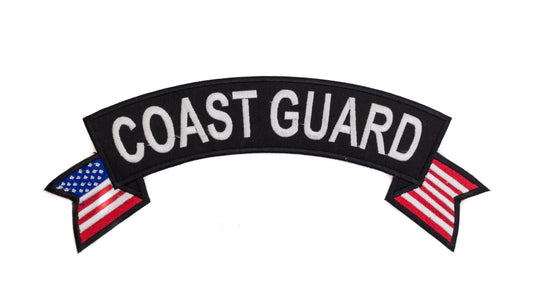 Coast Guard White Banner Flag Military Rocker Patch - Veteran Biker Patch Veteran Patches