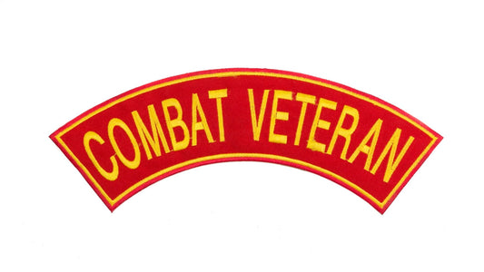 Combat Veteran Military Rocker Patch - Veteran Biker Patch Veteran Patches