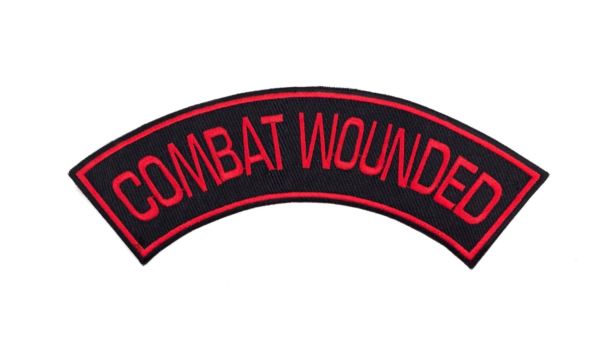 Combat Wounded Red Military Rocker Patch - Veteran Biker Patch Veteran Patches