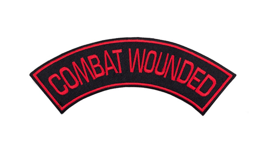 Combat Wounded Red Military Rocker Patch - Veteran Biker Patch Veteran Patches