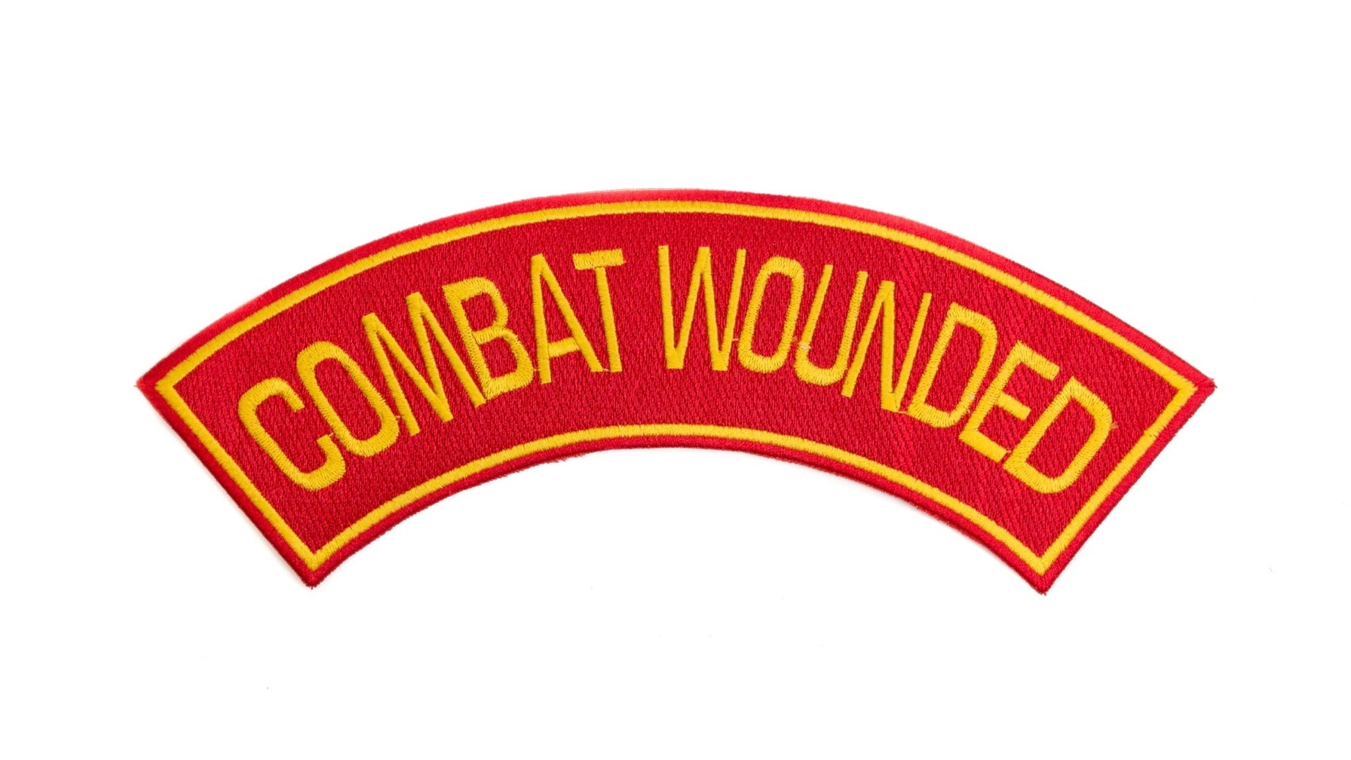 Combat Wounded Yellow Military Rocker Patch - Veteran Biker Patch Veteran Patches