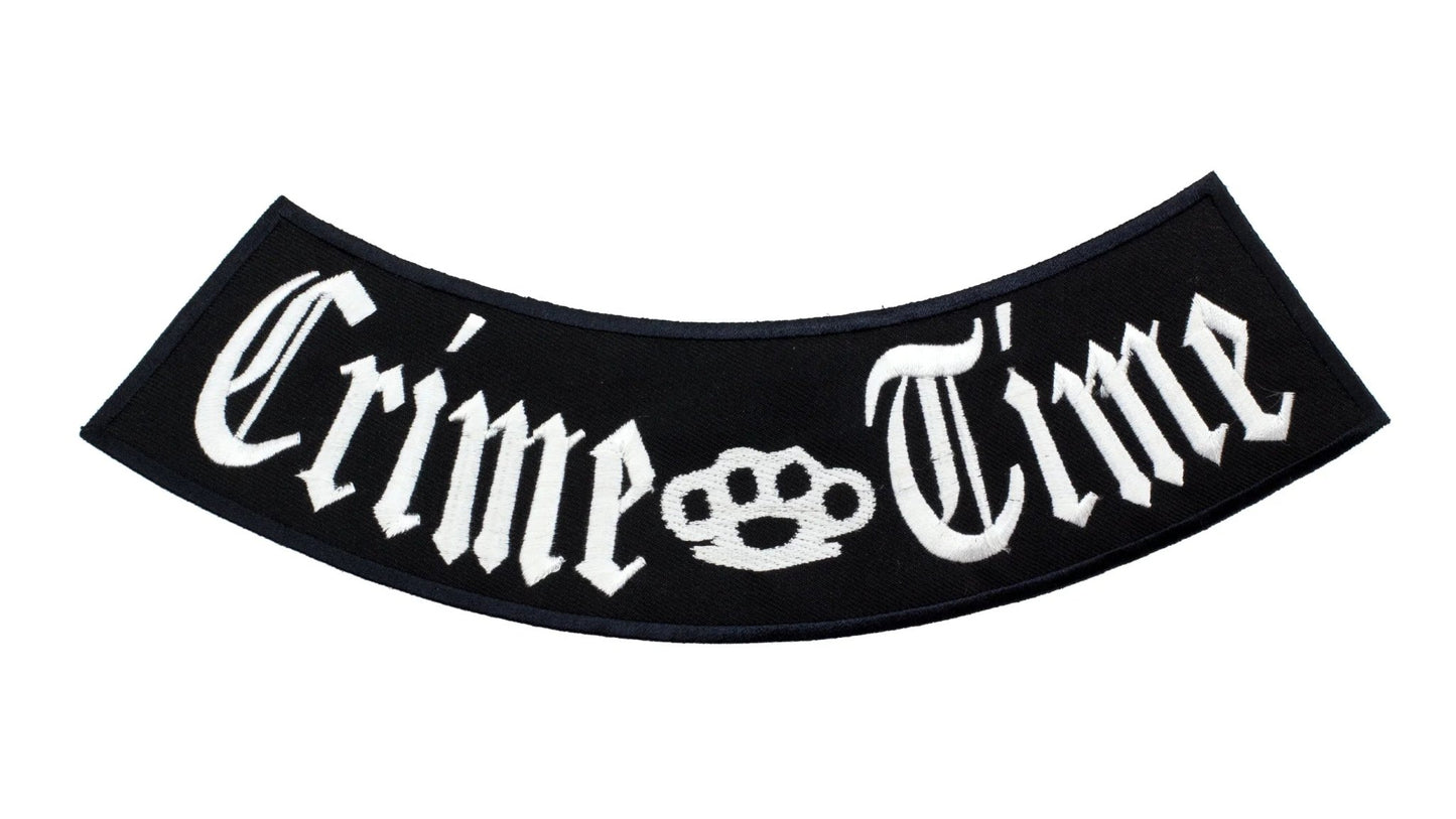 Crime Time Rocker Patch - Embroidered Biker Patch for Vest Veteran Patches